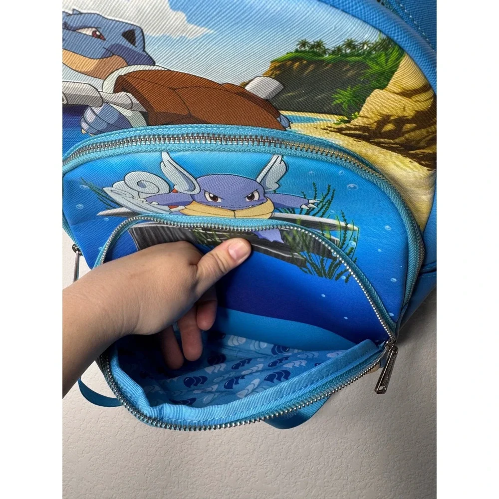 Loungefly Pokemon Squirtle Wartortle Blastoise Evolution Mini‎ Backpack Blue